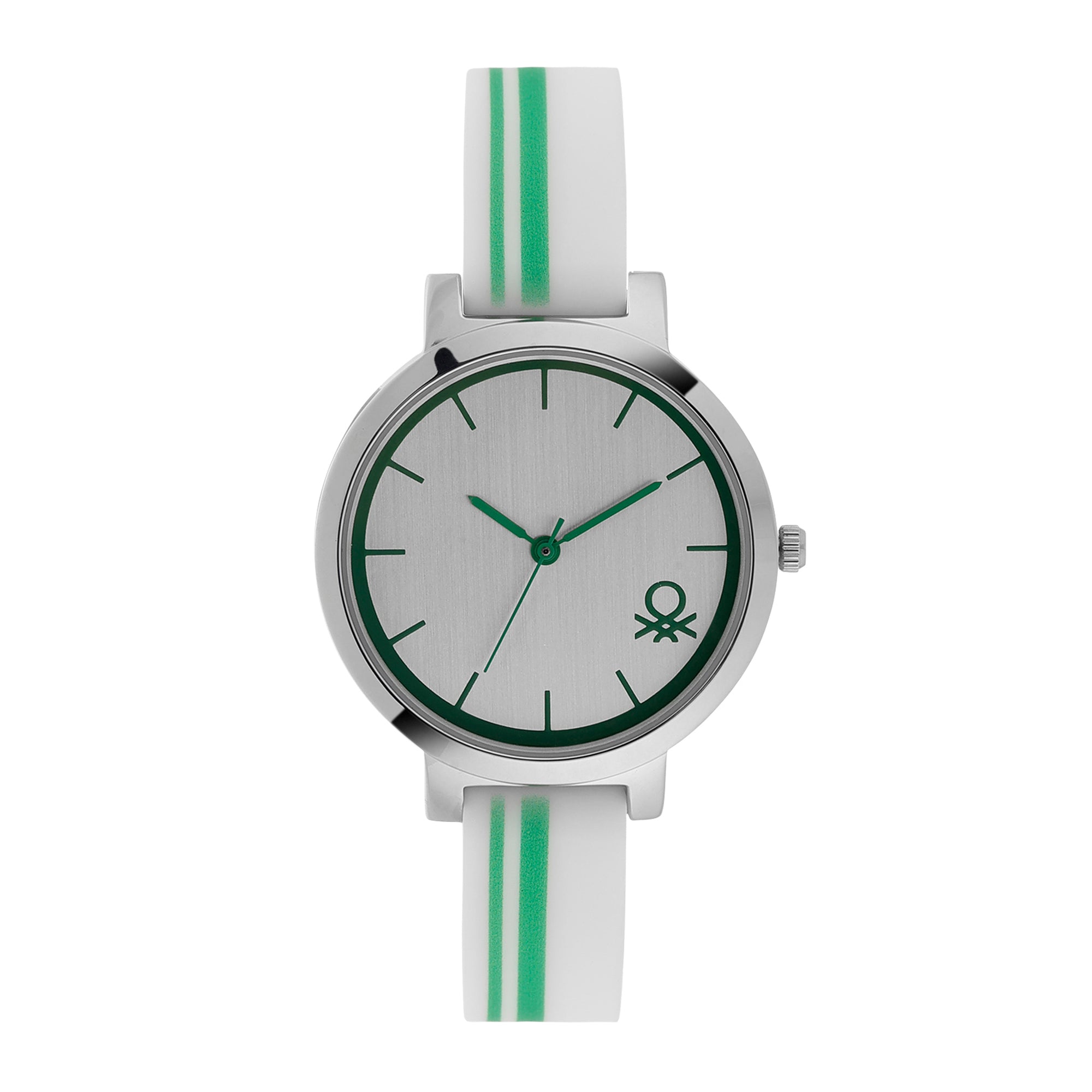 United Colors Of Benetton Silver Round Dial Quartz Analog Women Watch Watch United Colors Of Benetton