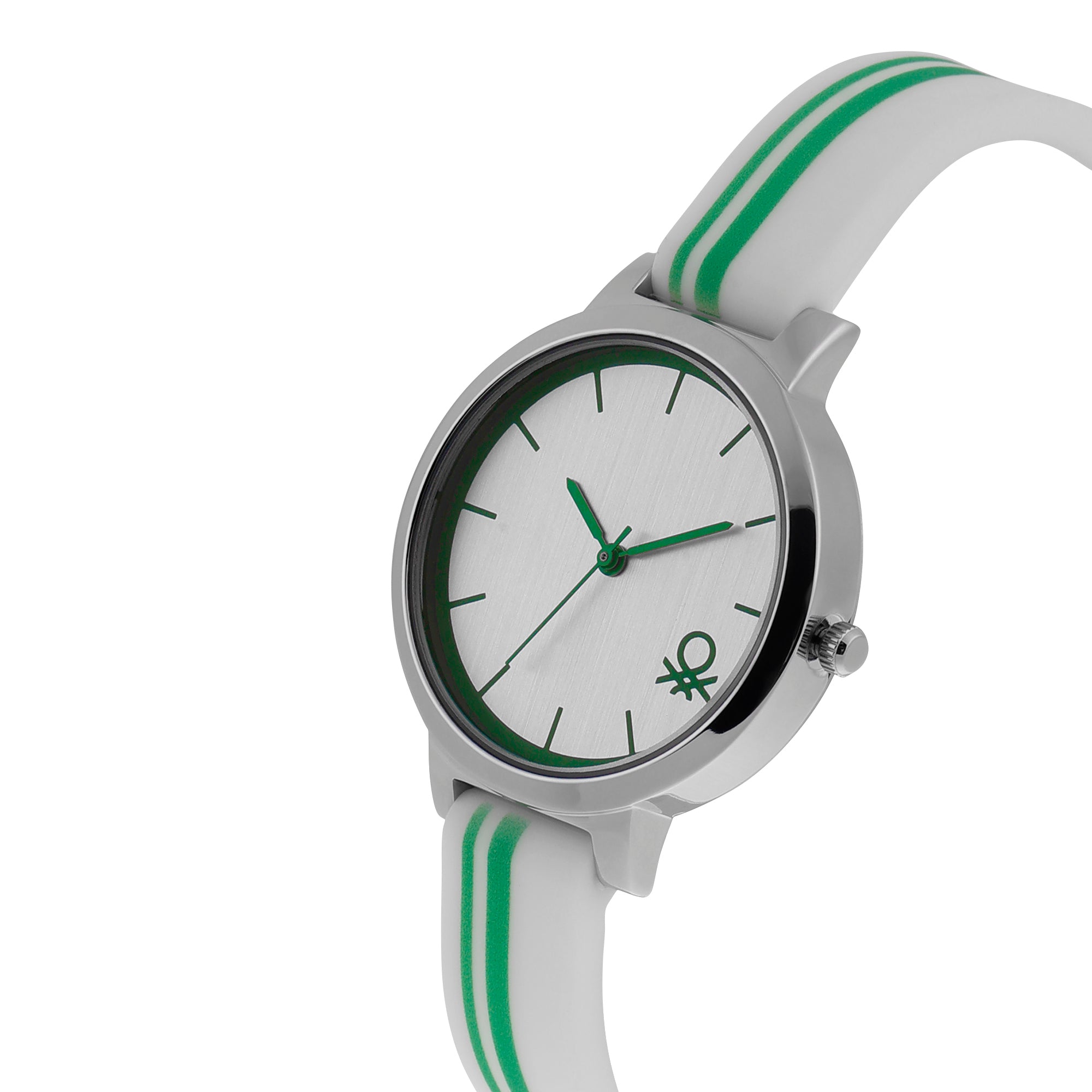 United Colors Of Benetton Silver Round Dial Quartz Analog Women Watch