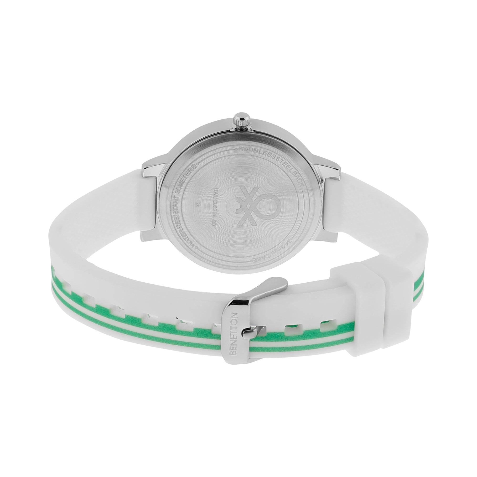 United Colors Of Benetton Silver Round Dial Quartz Analog Women Watch