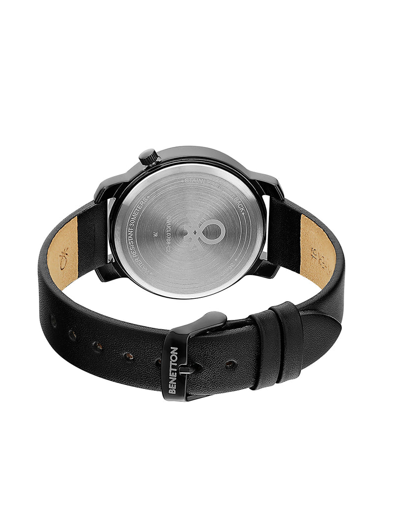 United Colors Of Benetton Leather Black & Leather Green Round Dial Quartz Analog Women Watch Watch United Colors Of Benetton