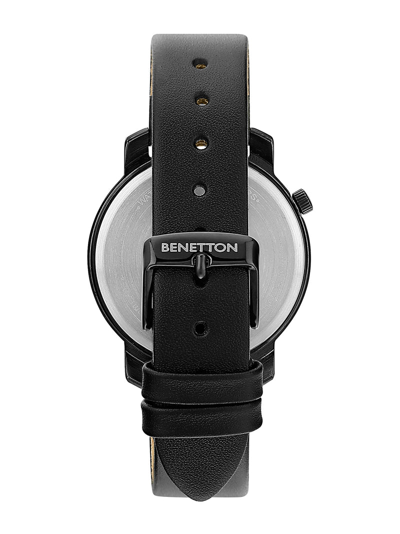 United Colors Of Benetton Leather Black & Leather Green Round Dial Quartz Analog Women Watch Watch United Colors Of Benetton