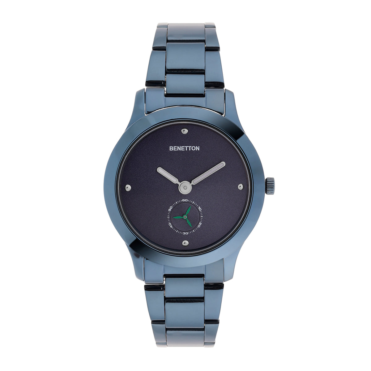 United Colors Of Benetton Blue Round Dial Quartz Analog Women Watch