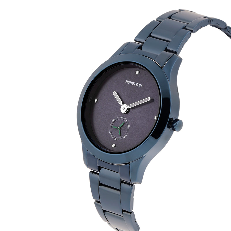 United Colors Of Benetton Blue Round Dial Quartz Analog Women Watch Watch United Colors Of Benetton