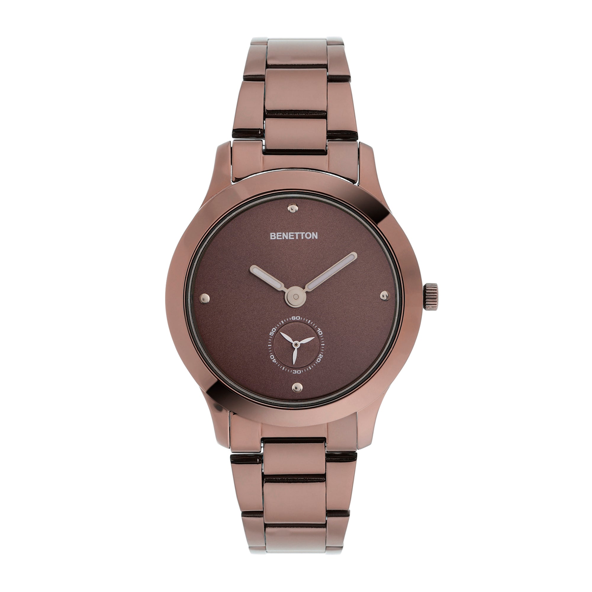 United Colors Of Benetton Brown Round Dial Quartz Analog Women Watch Watch United Colors Of Benetton
