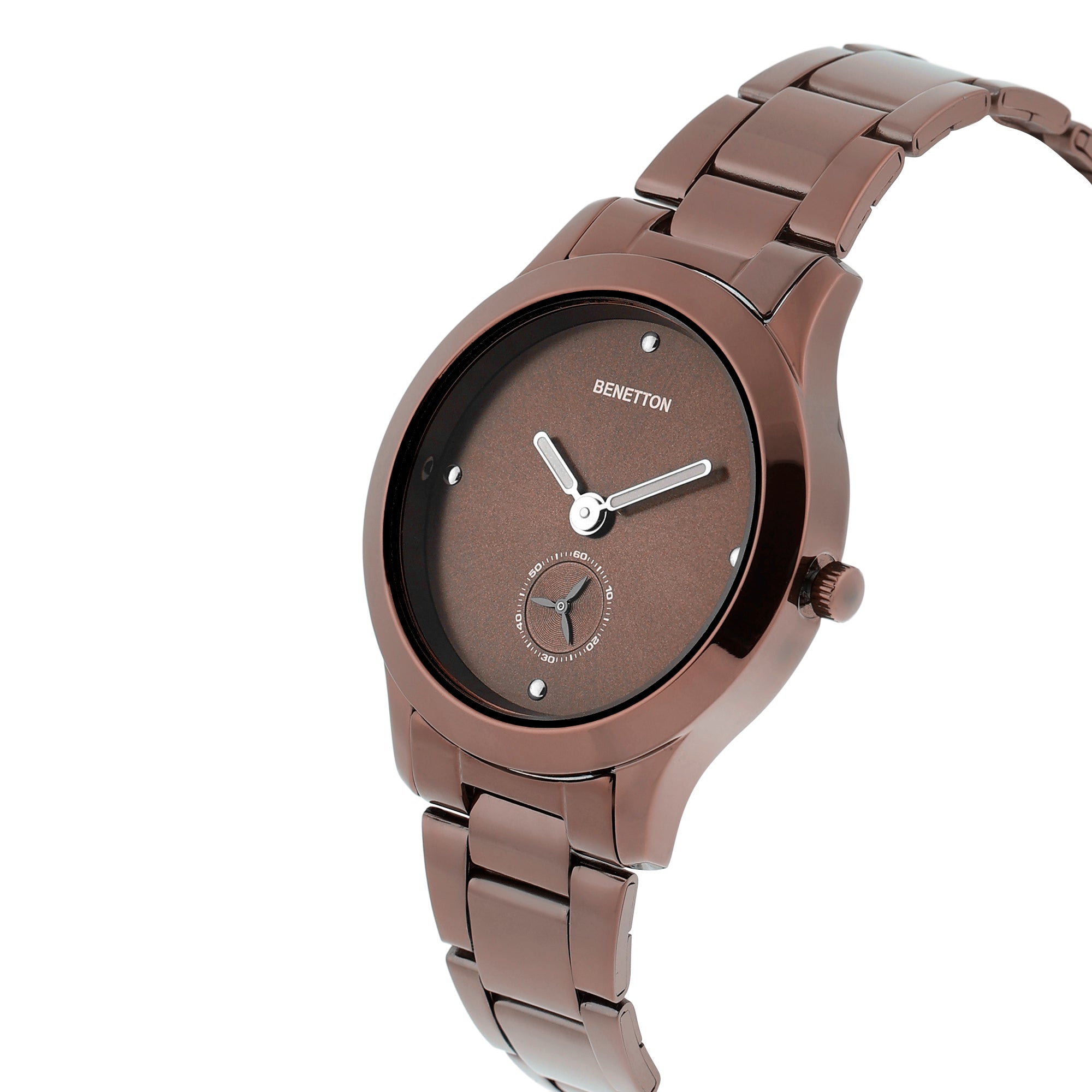 United Colors Of Benetton Brown Round Dial Quartz Analog Women Watch Watch United Colors Of Benetton