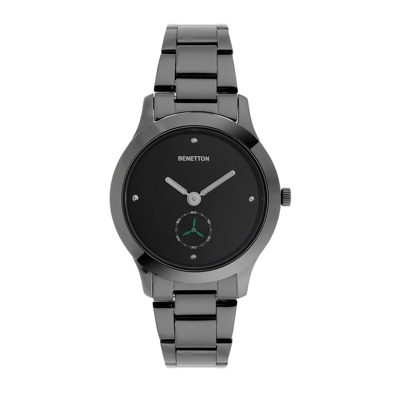 United Colors Of Benetton Black Round Dial Quartz Analog Women Watch Watch United Colors Of Benetton