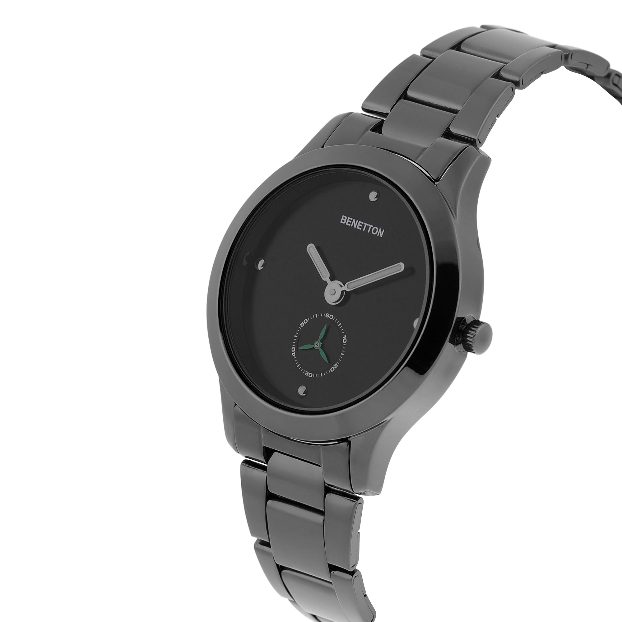United Colors Of Benetton Black Round Dial Quartz Analog Women Watch