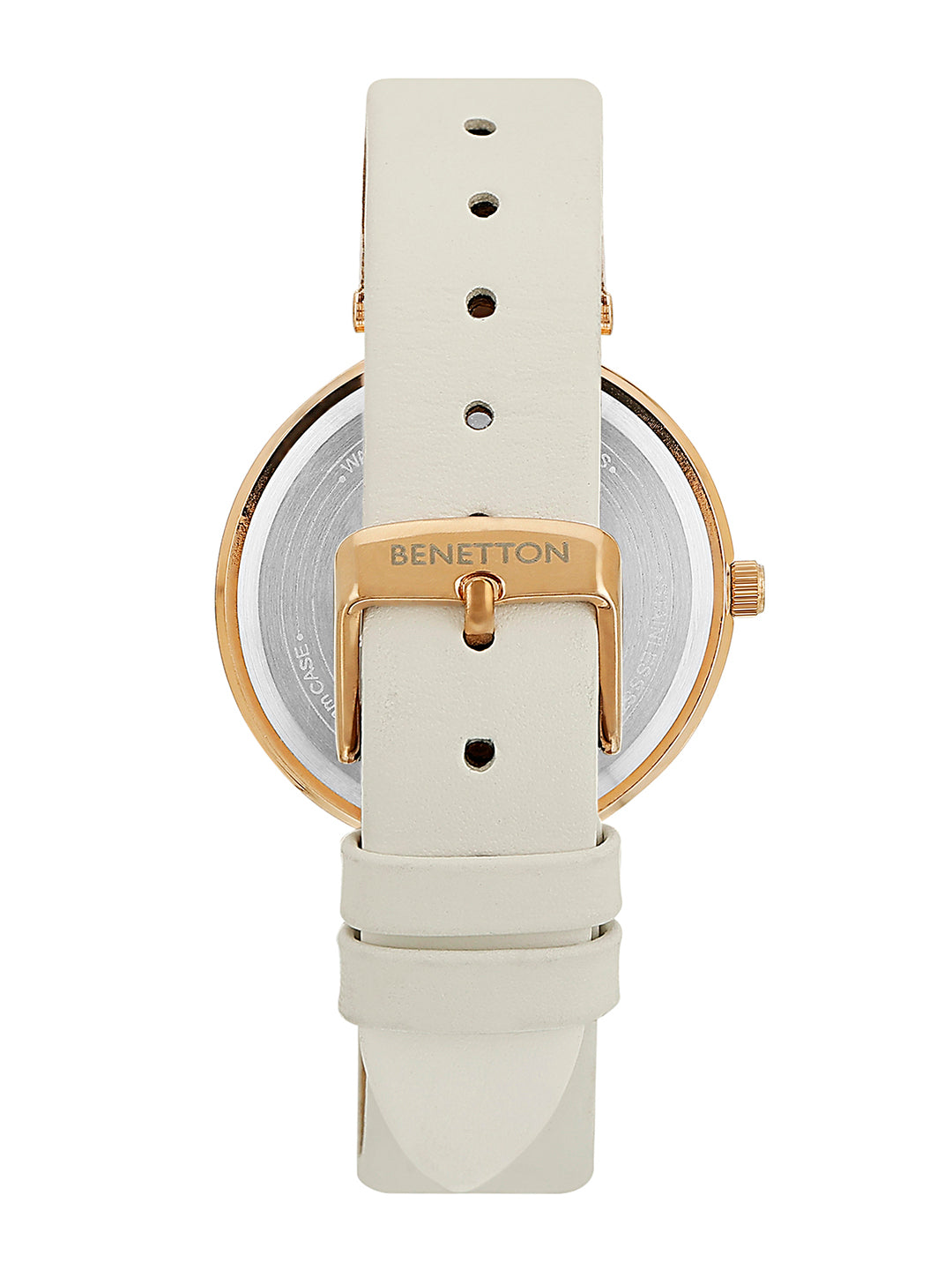 United Colors Of Benetton Leather Pink Round Dial Quartz Analog Women Watch