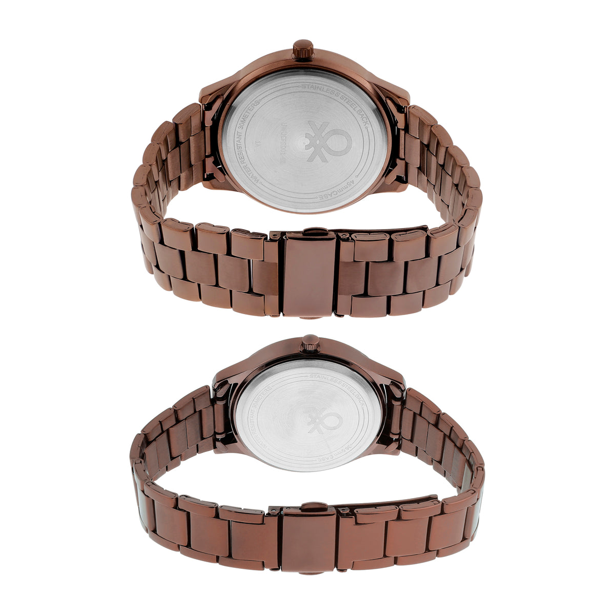 United Colors Of Benetton Brown Round Dial Quartz Analog Pair Watch