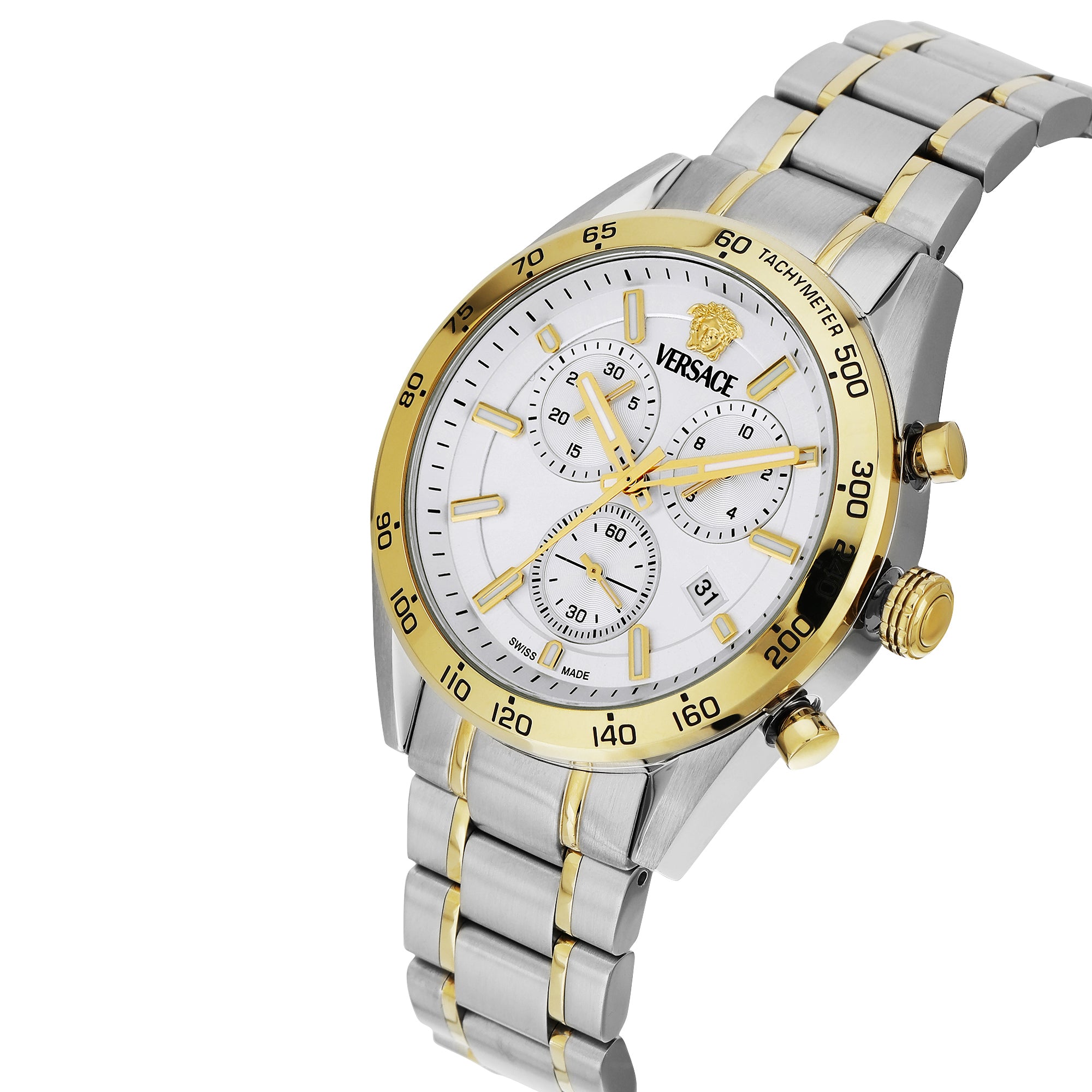 Versace V Silver Round Dial Quartz Analog Unisex Watch - VE0CA0224