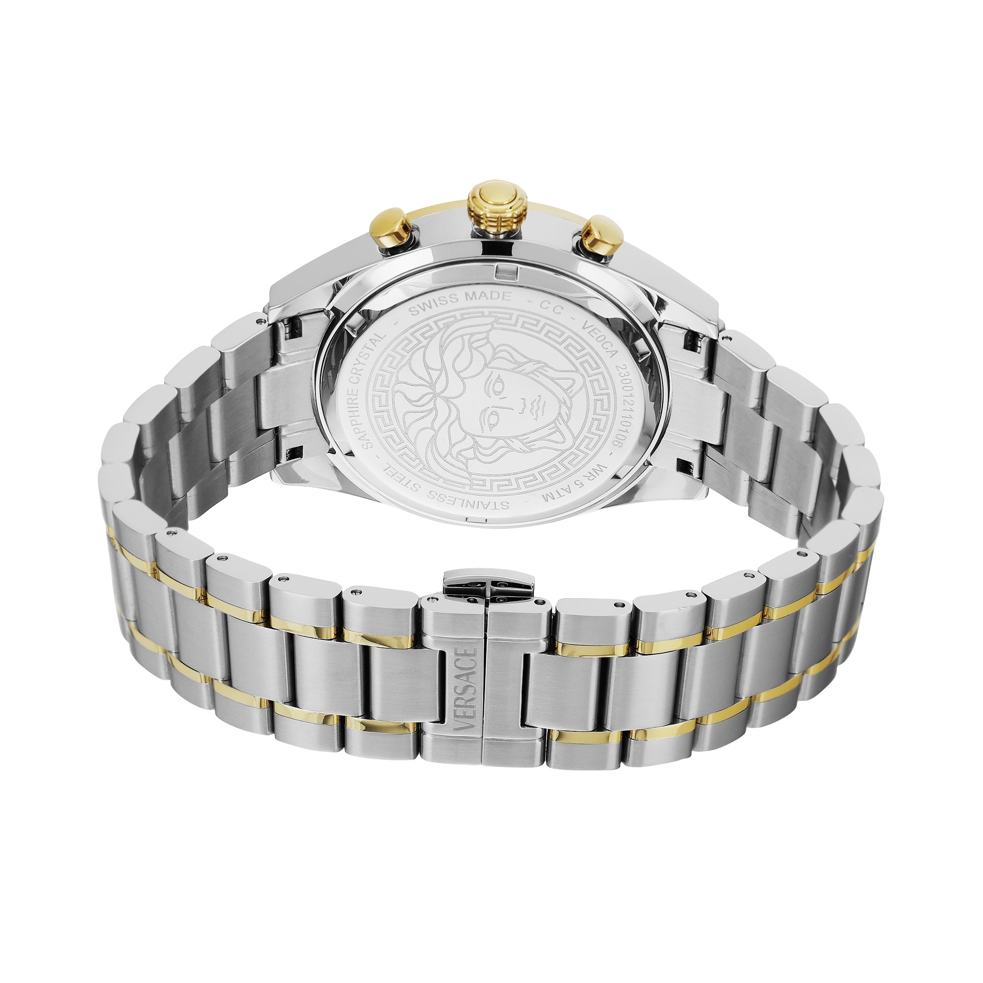 Versace V Silver Round Dial Quartz Analog Unisex Watch - VE0CA0224