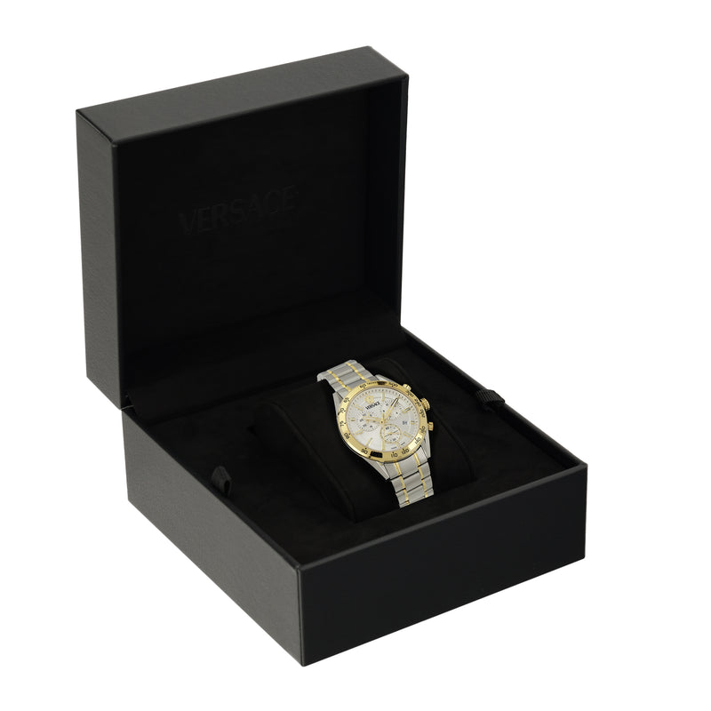 Versace V Silver Round Dial Quartz Analog Unisex Watch Watch Versace