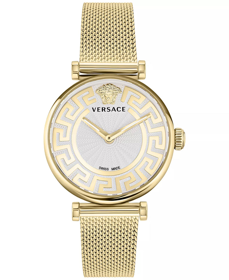 Versace New Lady Silver Round Dial Quartz Analog Women Watch Watch Versace