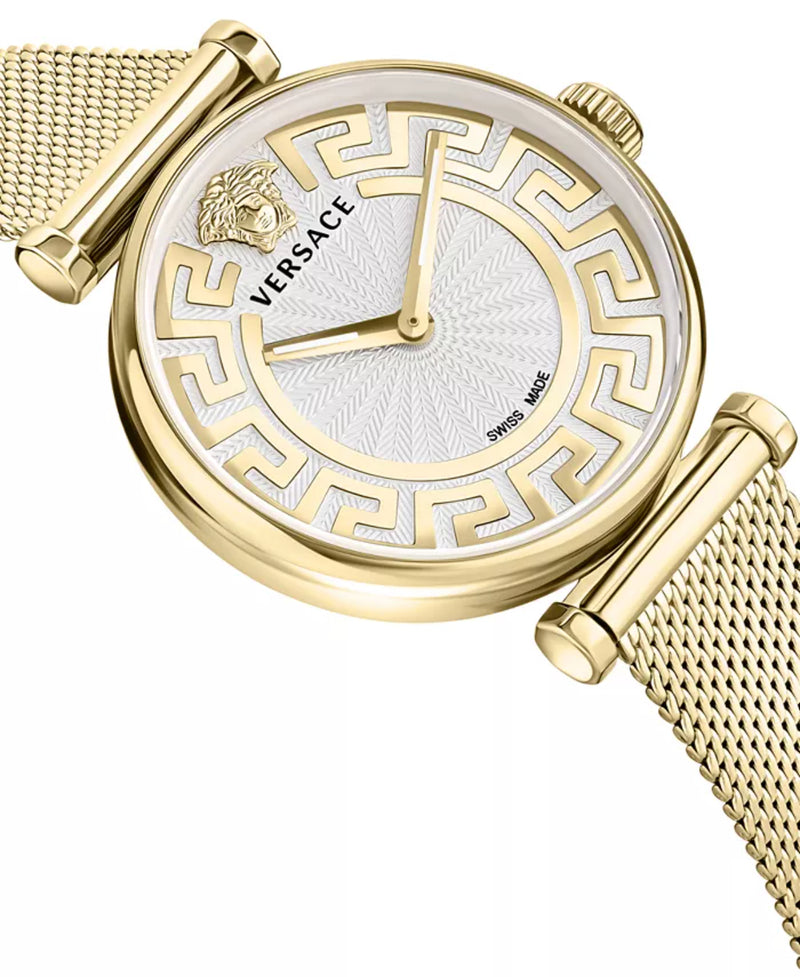 Versace New Lady Silver Round Dial Quartz Analog Women Watch Watch Versace