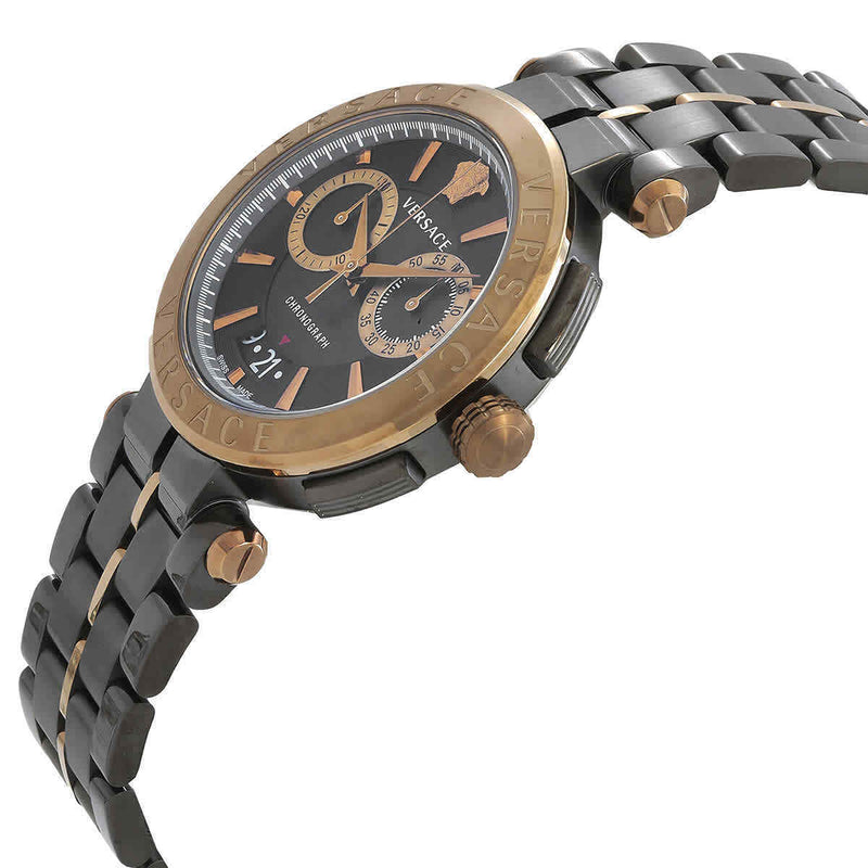 Versace Aion Black Round Dial Quartz Analog Men Watch Watch Versace