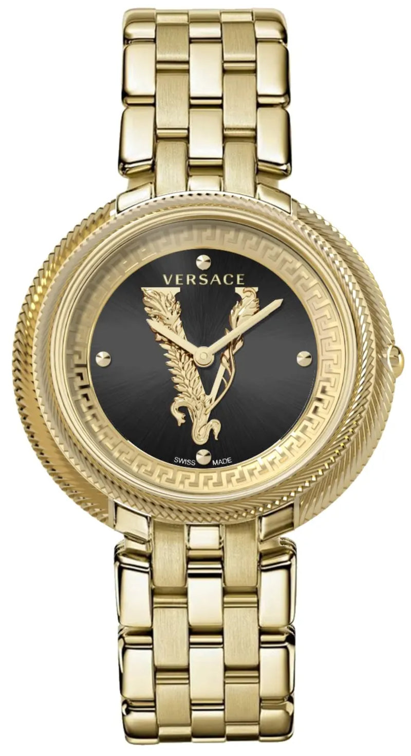 Versace New Thea Black Round Dial Quartz Analog Women Watch Watch Versace