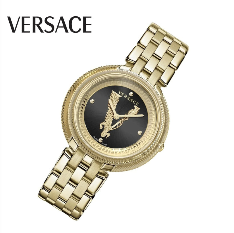 Versace New Thea Black Round Dial Quartz Analog Women Watch Watch Versace