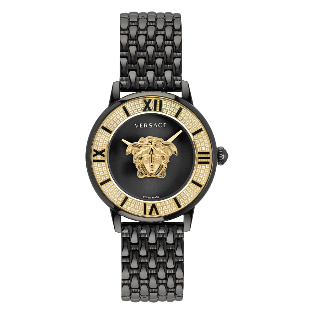 Versace La Medusa Black Round Dial Quartz Women Watch