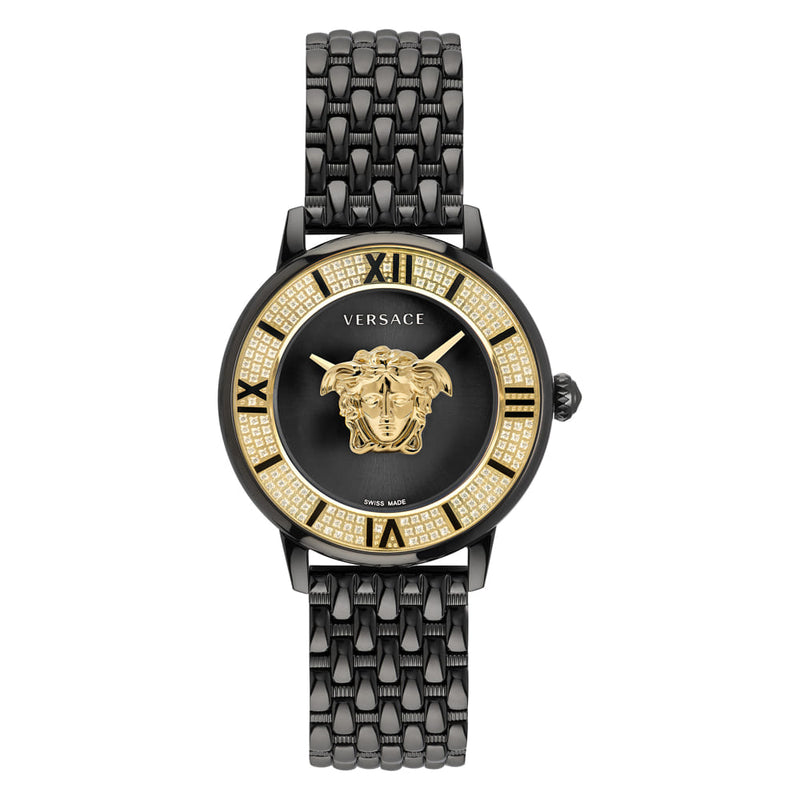 Versace La Medusa Black Round Dial Quartz Women Watch Watch Versace