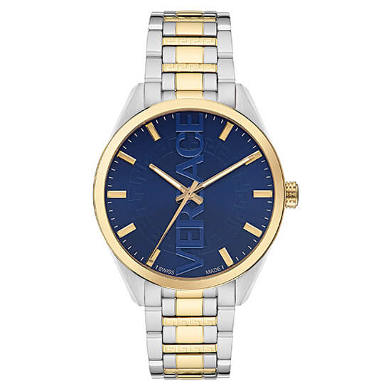 Versace Vertical Stainless Steel Round Dial Quartz Men Watch