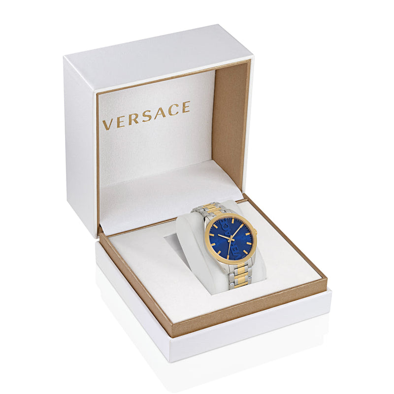 Versace Vertical Stainless Steel Round Dial Quartz Men Watch Watch Versace