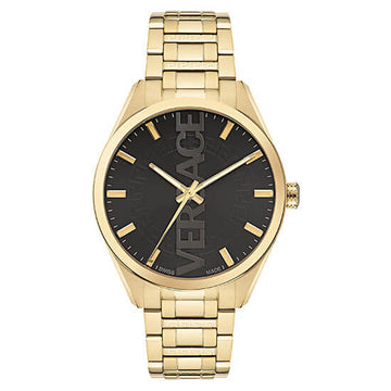 Versace Vertical Gold Round Dial Quartz Men Watch Watch Versace
