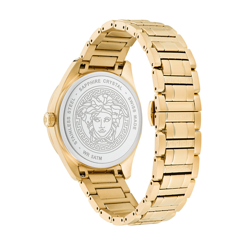Versace Vertical Gold Round Dial Quartz Men Watch Watch Versace