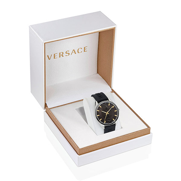 Versace V-Vertical Black Round Dial Quartz Analog Men Watch Watch Versace