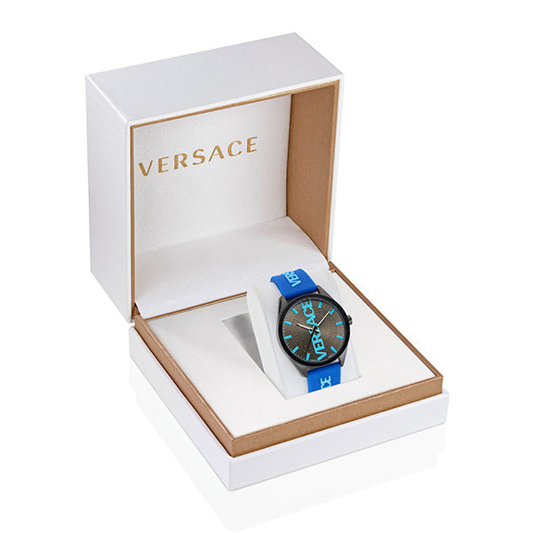 Versace V-Vertical Grey Round Dial Quartz Analog Men Watch Watch Versace