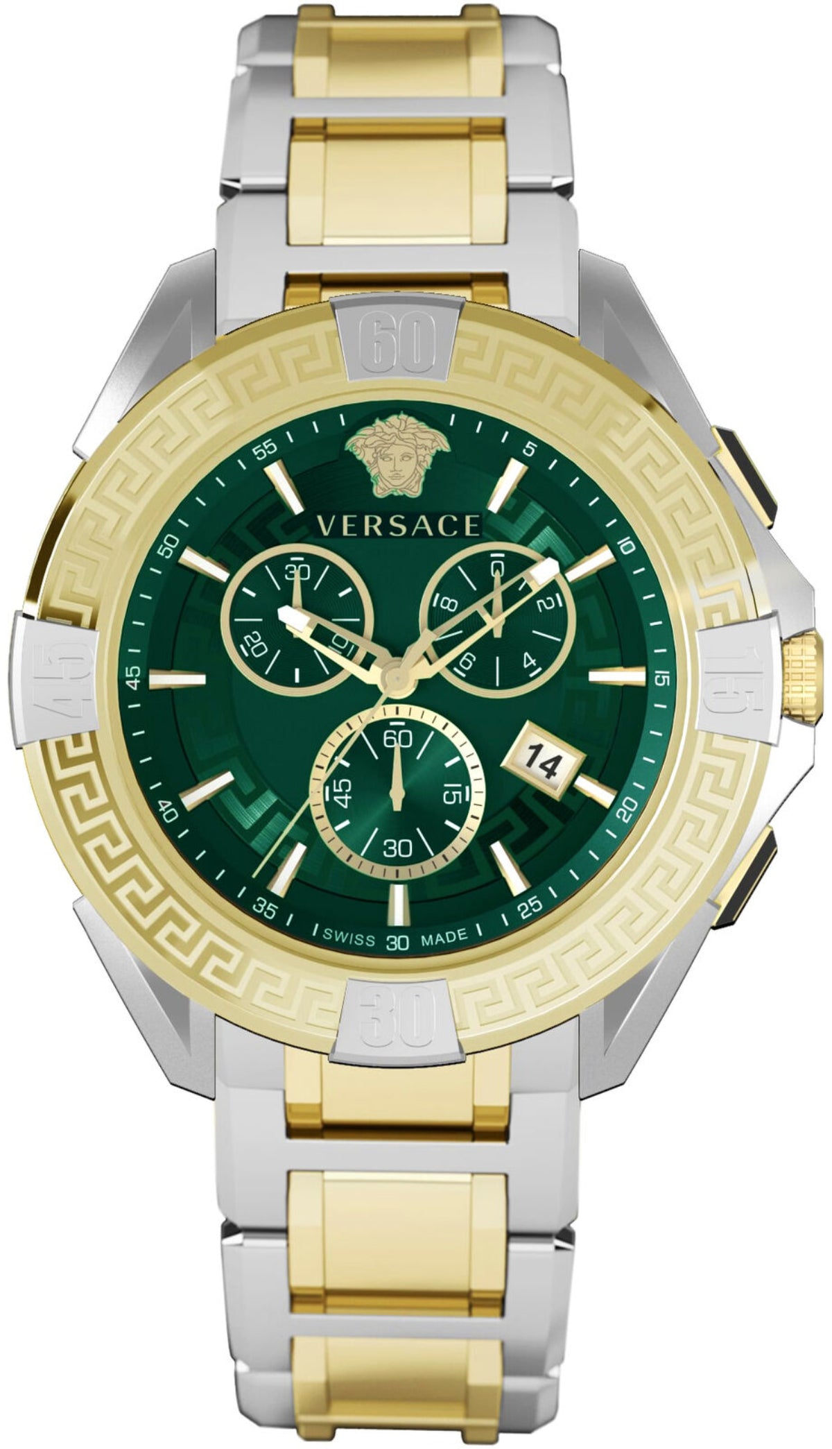 Versace New Chronograph Green Round Dial Quartz Analog Men Watch
