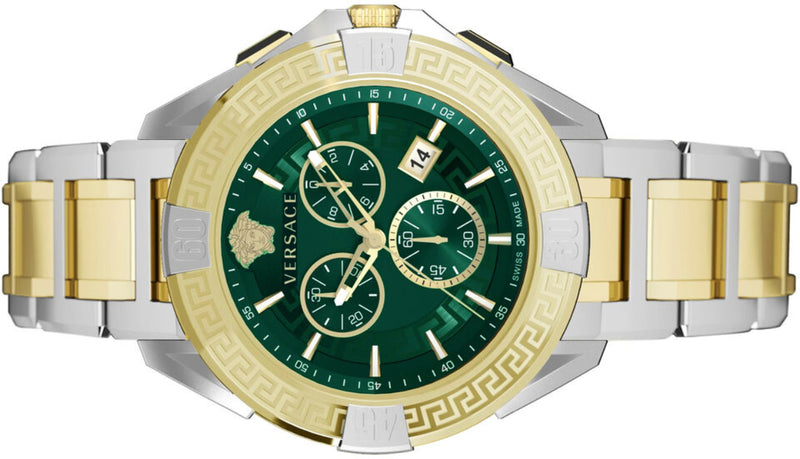 Versace New Chronograph Green Round Dial Quartz Analog Men Watch Watch Versace