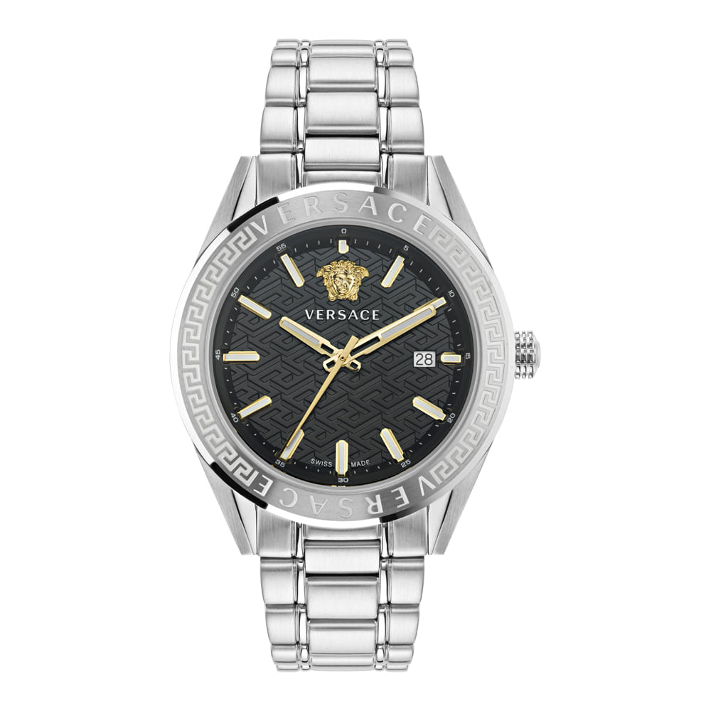 Versace Silver and Black Watch with Sleek Design 0400021724599_GUNMETAL?wid=600  main image 4