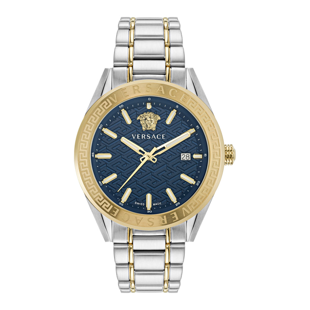 Versace V Code Gold Round Dial Quartz Men Watch - VE6A00523 - At