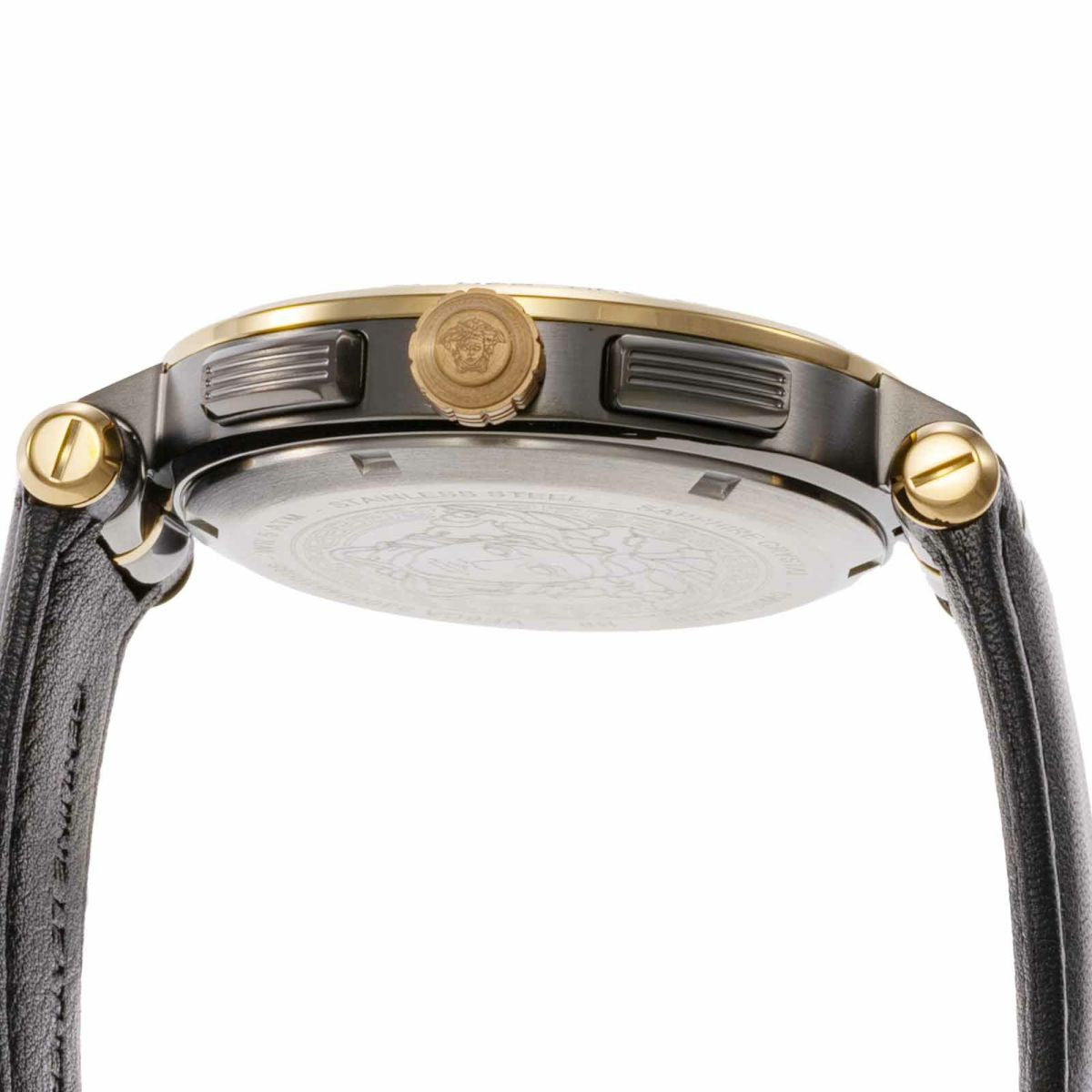 Versace Aion Leather Black Round Dial Quartz Analog Men Watch