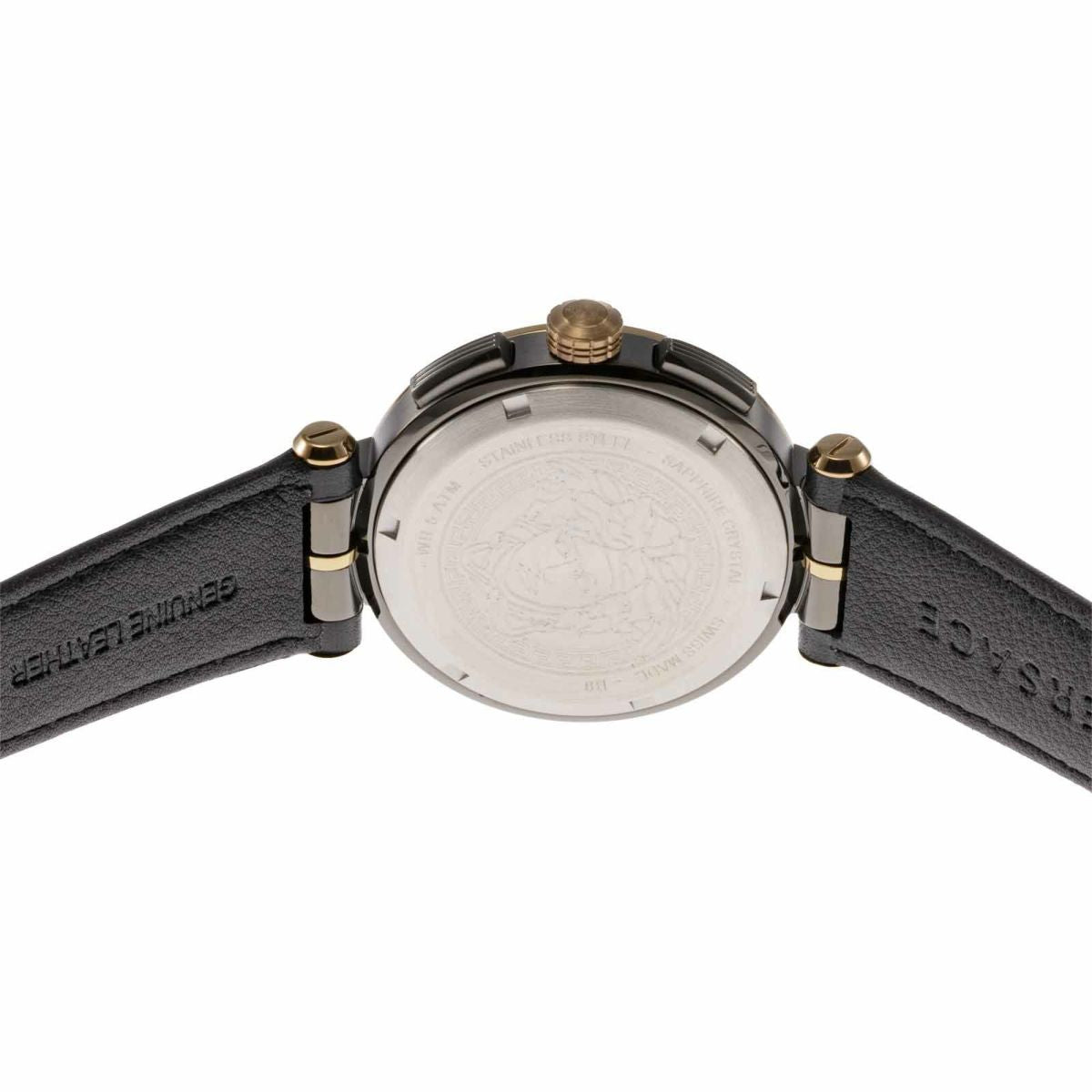 Versace Aion Leather Black Round Dial Quartz Analog Men Watch