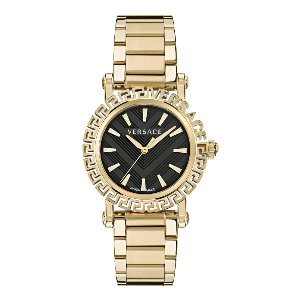 Versace Greca Glam Gold Round Dial Quartz Men Watch