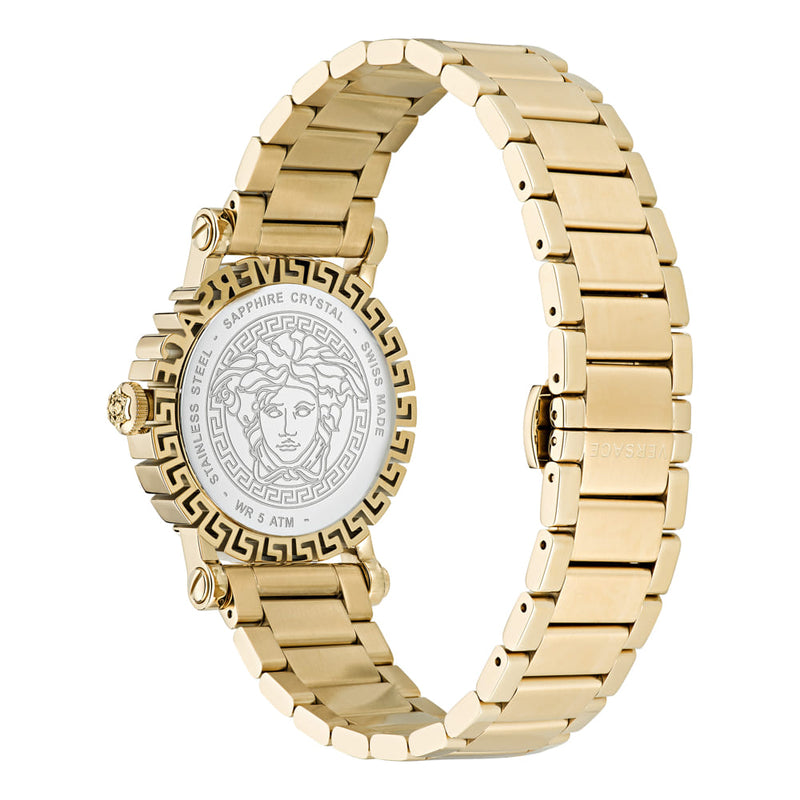 Versace Greca Glam Gold Round Dial Quartz Men Watch Watch Versace