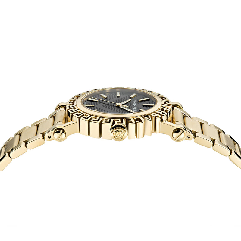 Versace Greca Glam Gold Round Dial Quartz Men Watch Watch Versace