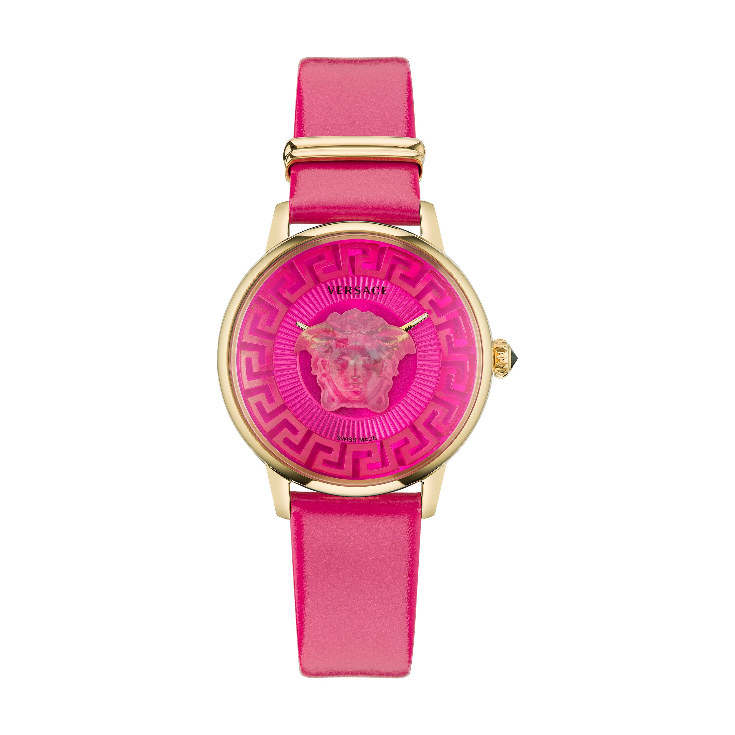 3832【新品電池】ALFREDO VERSACE 腕時計　ヴェルサーチ　ピンク Versace Fuchsia Dial Quartz Women Watch - VE6F00323 - At JUST WATCHES
