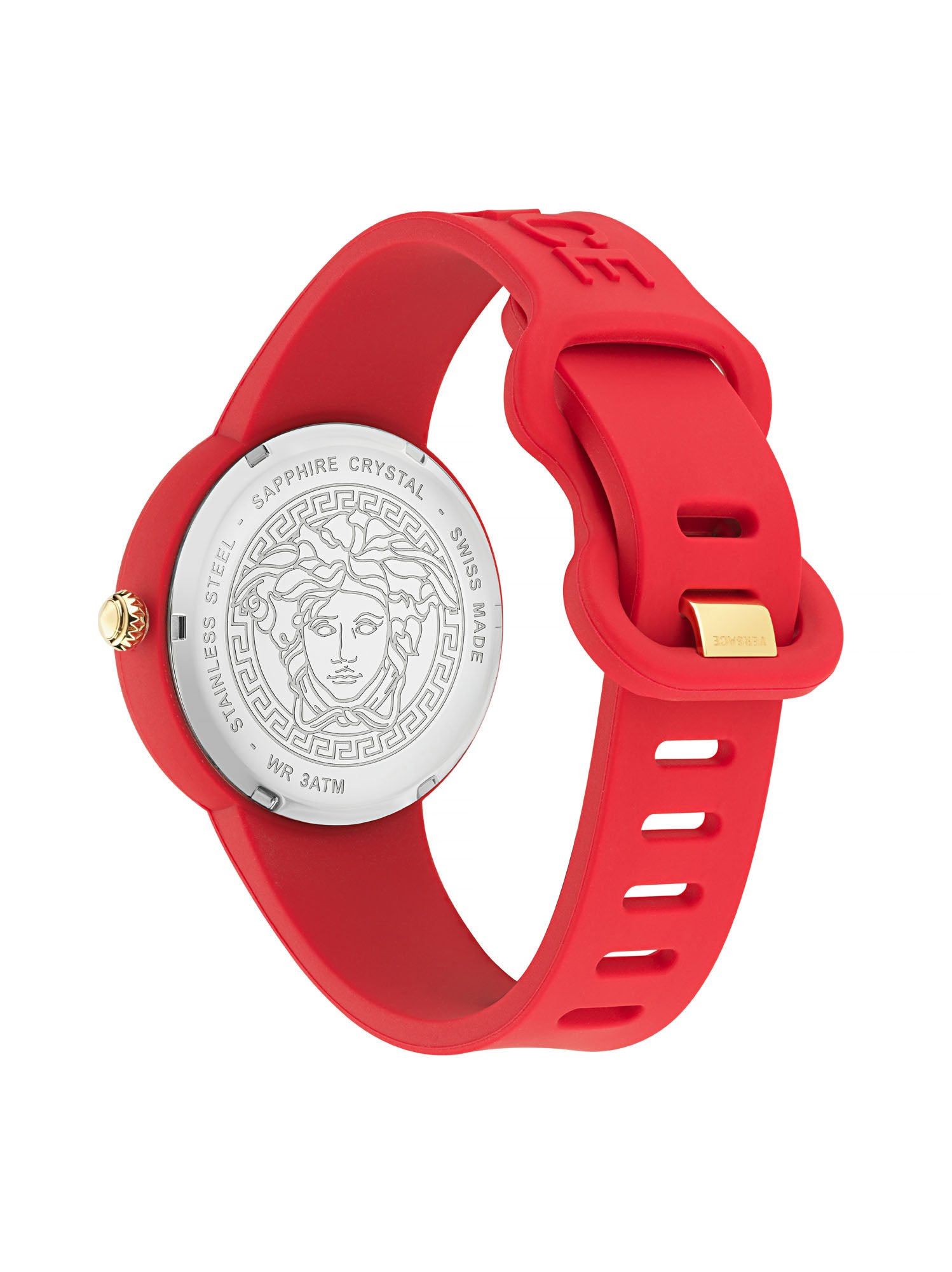 Versace Medusa Red Round Dial Quartz Analog Unisex Watch