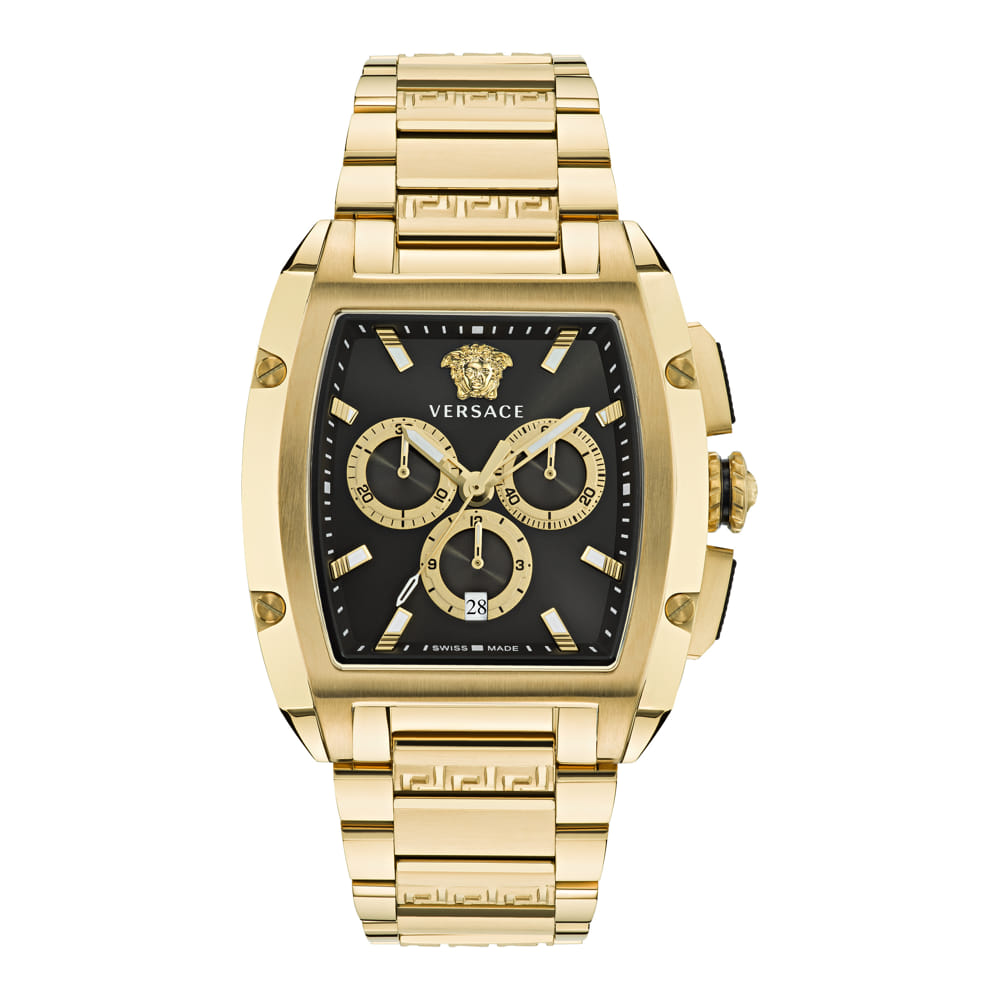 Versace Dominus Gold Rectangular Dial Quartz Men Watch