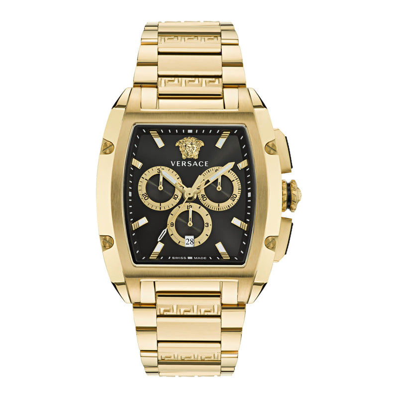 Versace Dominus Gold Rectangular Dial Quartz Men Watch Watch Versace