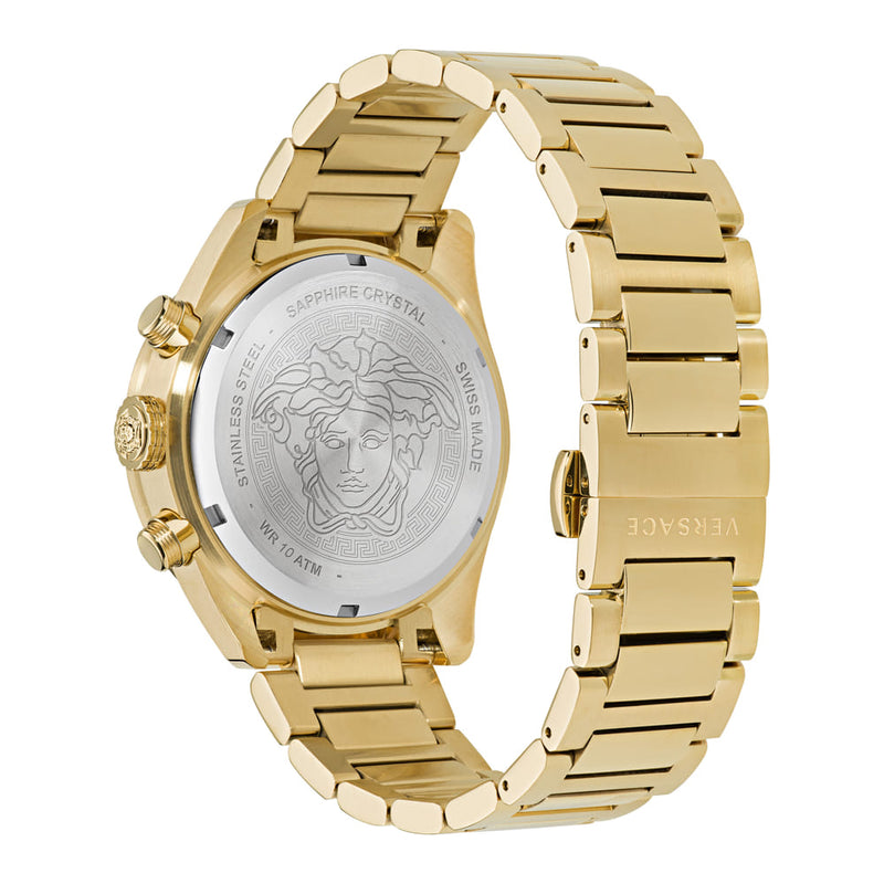 Versace Greca Dome Gold Round Dial Quartz Men Watch Watch Versace