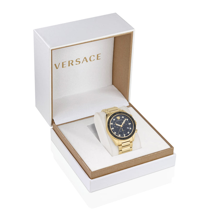 Versace Greca Dome Gold Round Dial Quartz Men Watch Watch Versace
