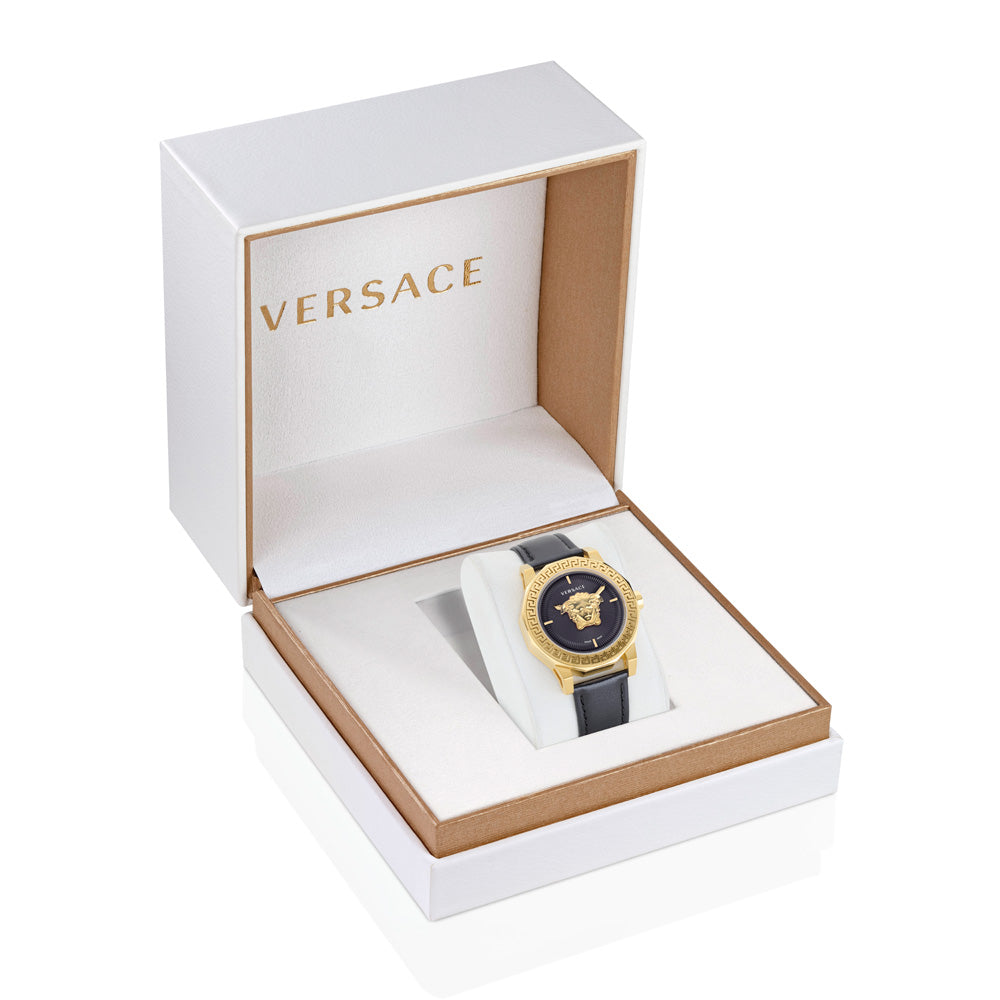 Versace Medusa Deco Leather Gold Round Quartz Women Watch