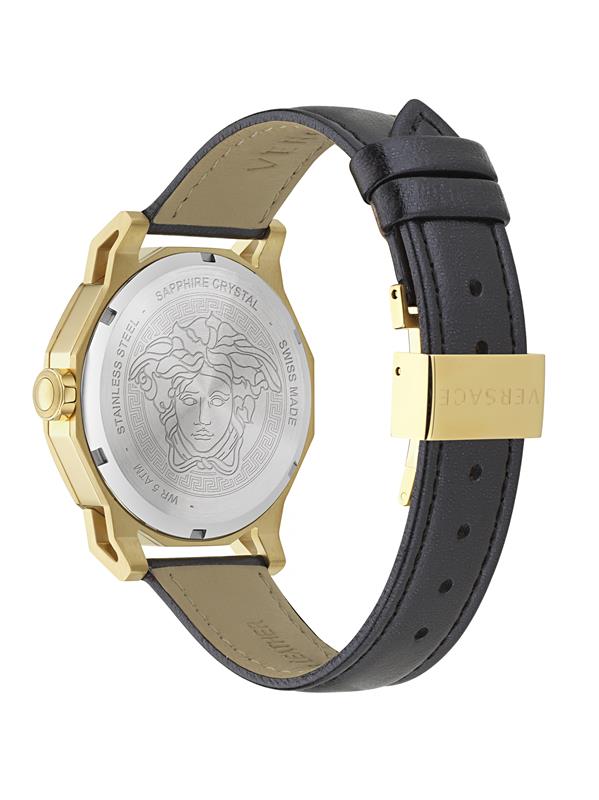 Versace Medusa Deco Leather Gold Round Quartz Women Watch