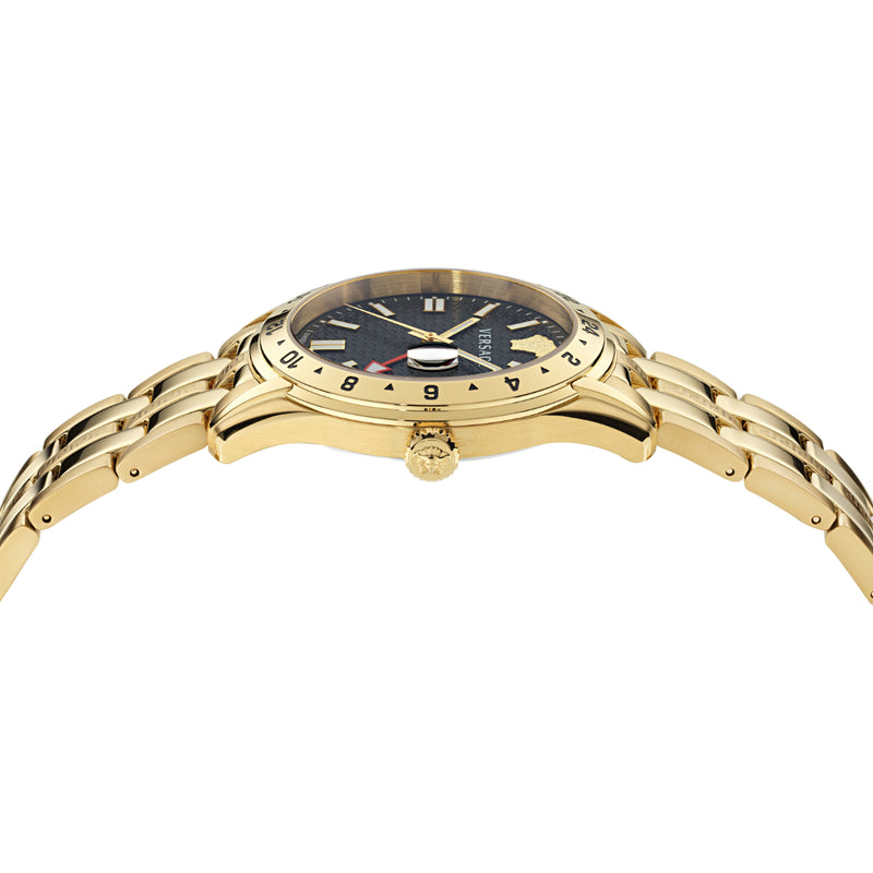 Versace Greca Time Black Round Dial Quartz Analog Men Watch Watch Versace