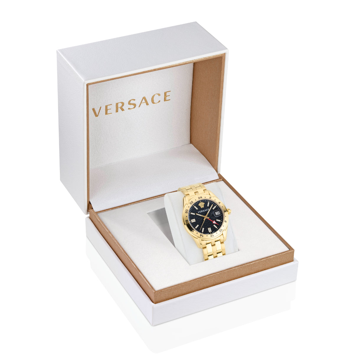 Versace Greca Time Black Round Dial Quartz Analog Men Watch Watch Versace