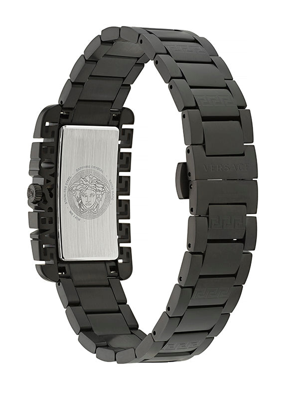 Versace Black Rectangle Dial Quartz Analog Men Watch Watch Versace
