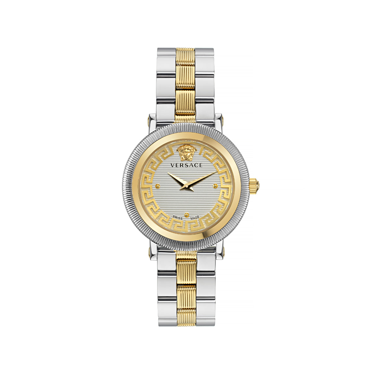 Versace Greca Flourish White Round Dial Quartz Analog Women Watch